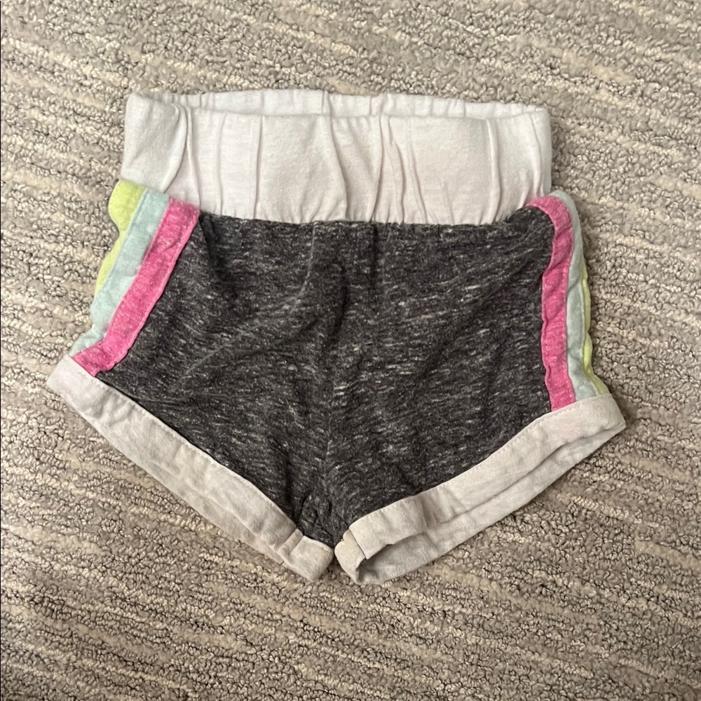 Miki Miette Baby Girl Grey Shorts with Pastel Side Stripes 12M Spring summer - Picture 3 of 4